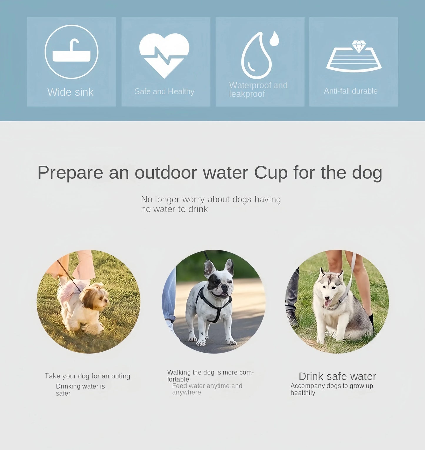 Portable Dog Cat Water Bottle with Storage Food and Water Container for Puppy Pets