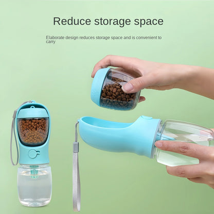 Portable Dog Cat Water Bottle with Storage Food and Water Container for Puppy Pets