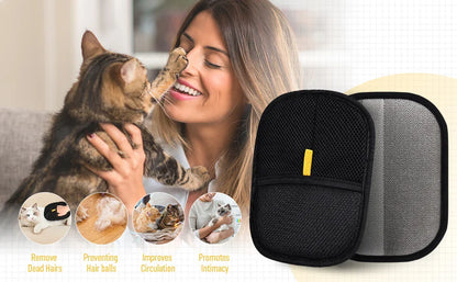 Double-Sided Reusable Pet Hair Removal Gloves Static-Free Grooming Tools for Pets Efficient Carpet Fur Removal