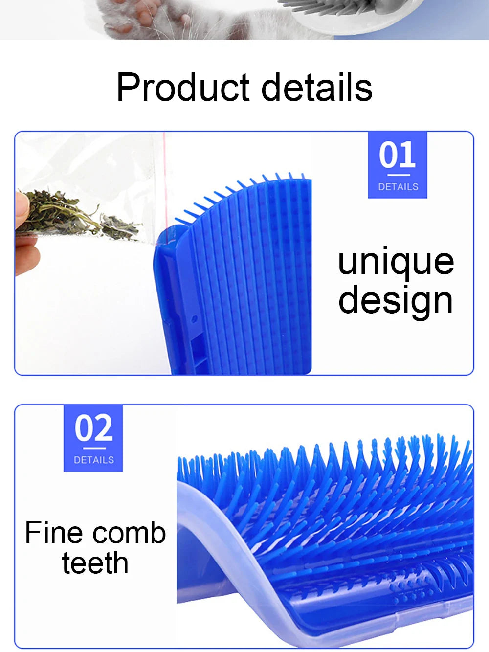 Best-selling Item Massager for Cats PP Material Pets Goods Brush Remove Hair Comb Grooming Table Dogs Care Royal